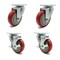 Service Caster 4 Inch Red Polyurethane Wheel Swivel Top Plate Caster Set with 2 Brakes SCC SCC-20S414-PPUB-RED-2-TLB-2 - alternate 1